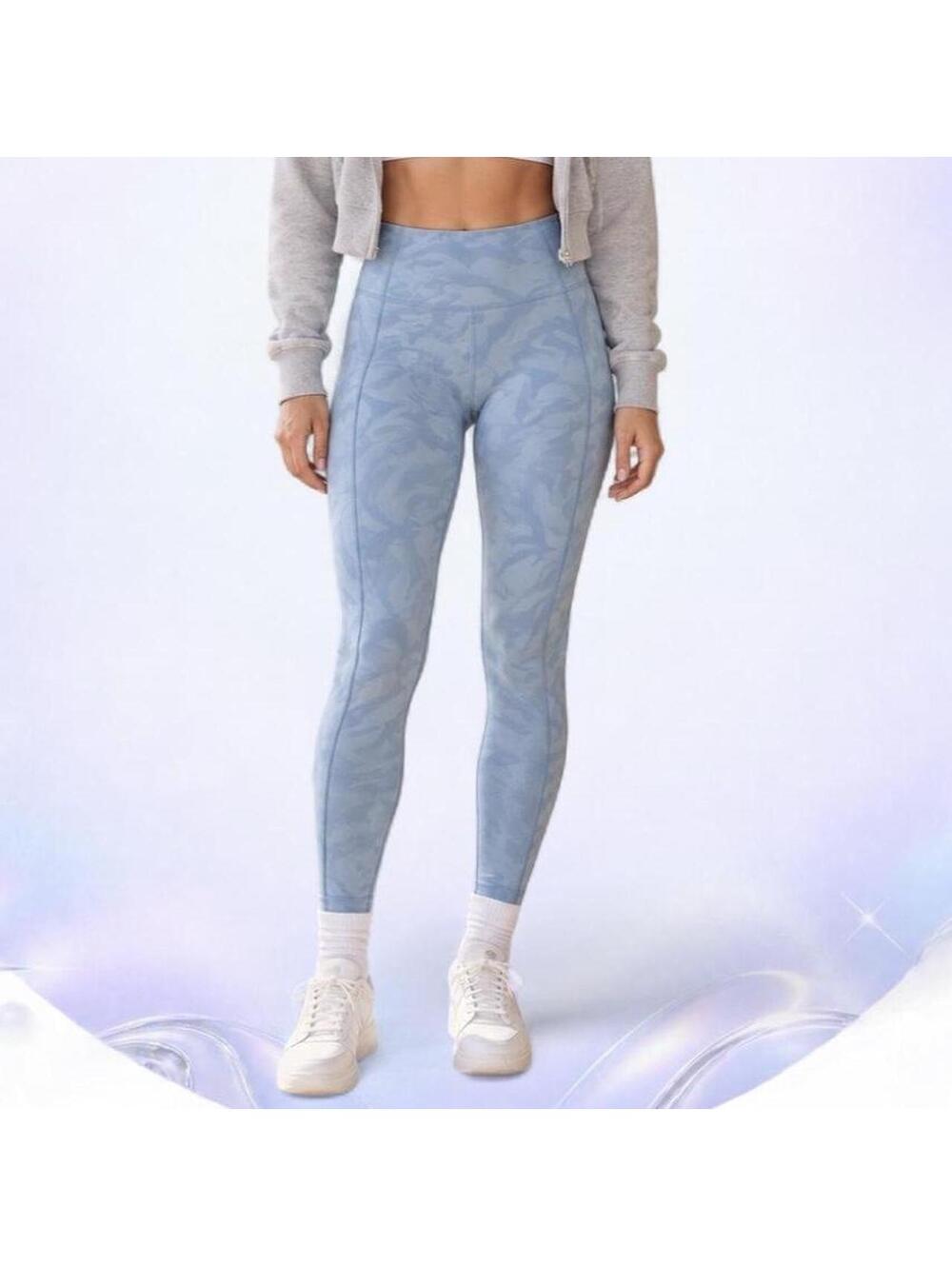 Fabletics PureLuxe Blue Tonal Camo High-Waisted Leggings
